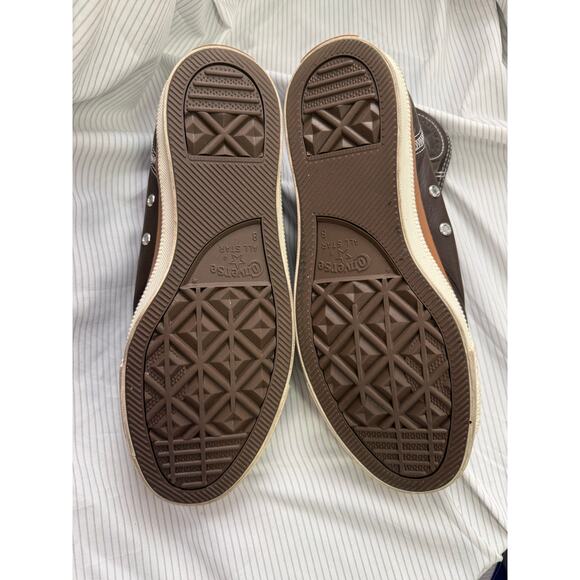 Converse Chuck Taylor Chocolate Brown Leather Hiker Hi Sneakers Sz 8 GS